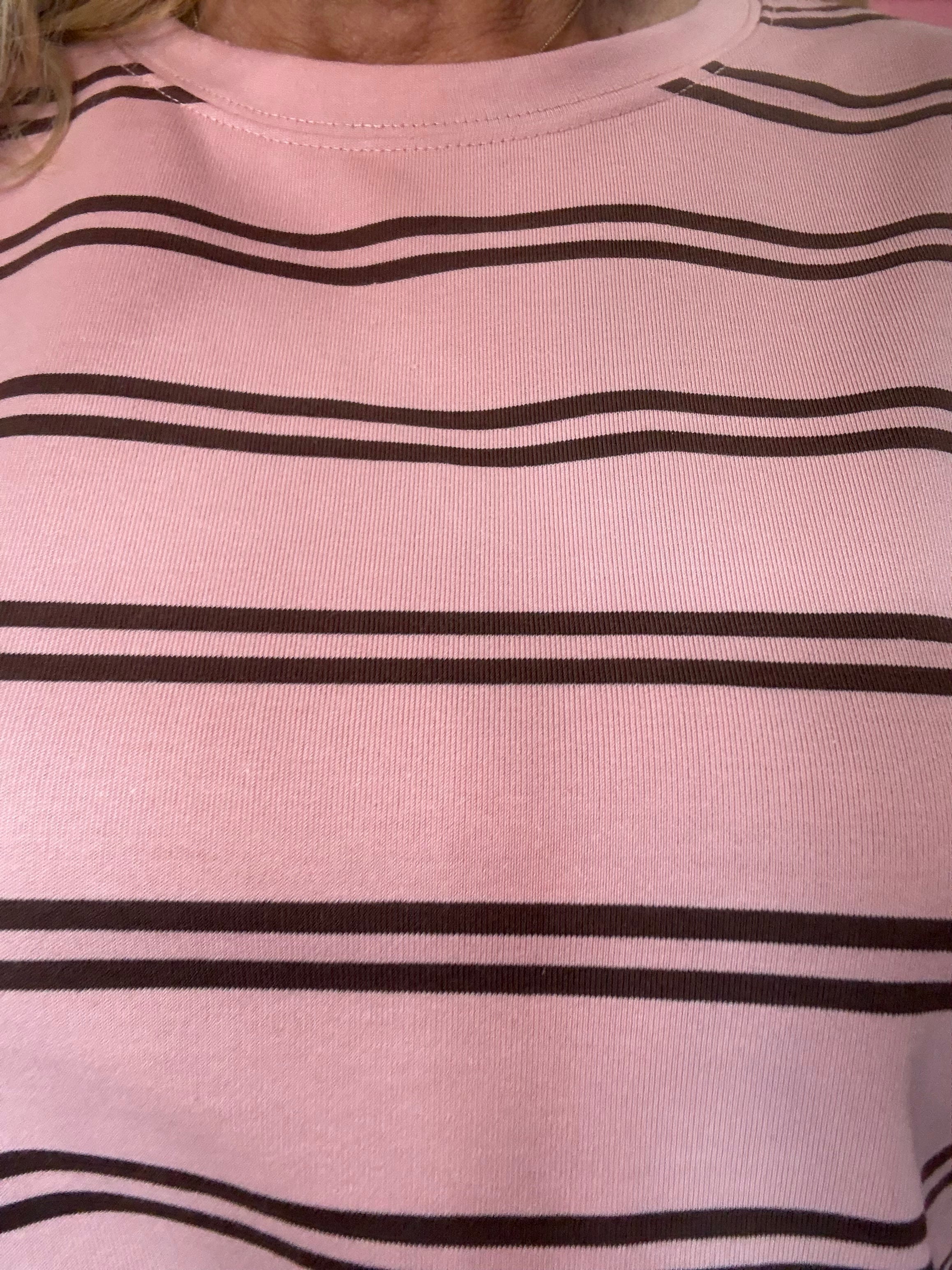 Timeless Stripe Relaxed Fit Tee in Pink