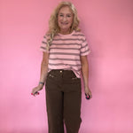 Timeless Stripe Relaxed Fit Tee in Pink