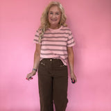 Timeless Stripe Relaxed Fit Tee in Pink