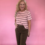 Timeless Stripe Relaxed Fit Tee in Pink