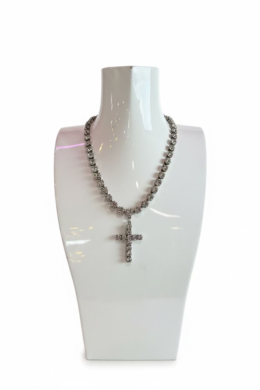 Donatella Necklace in Antique Silver Necklace Tova