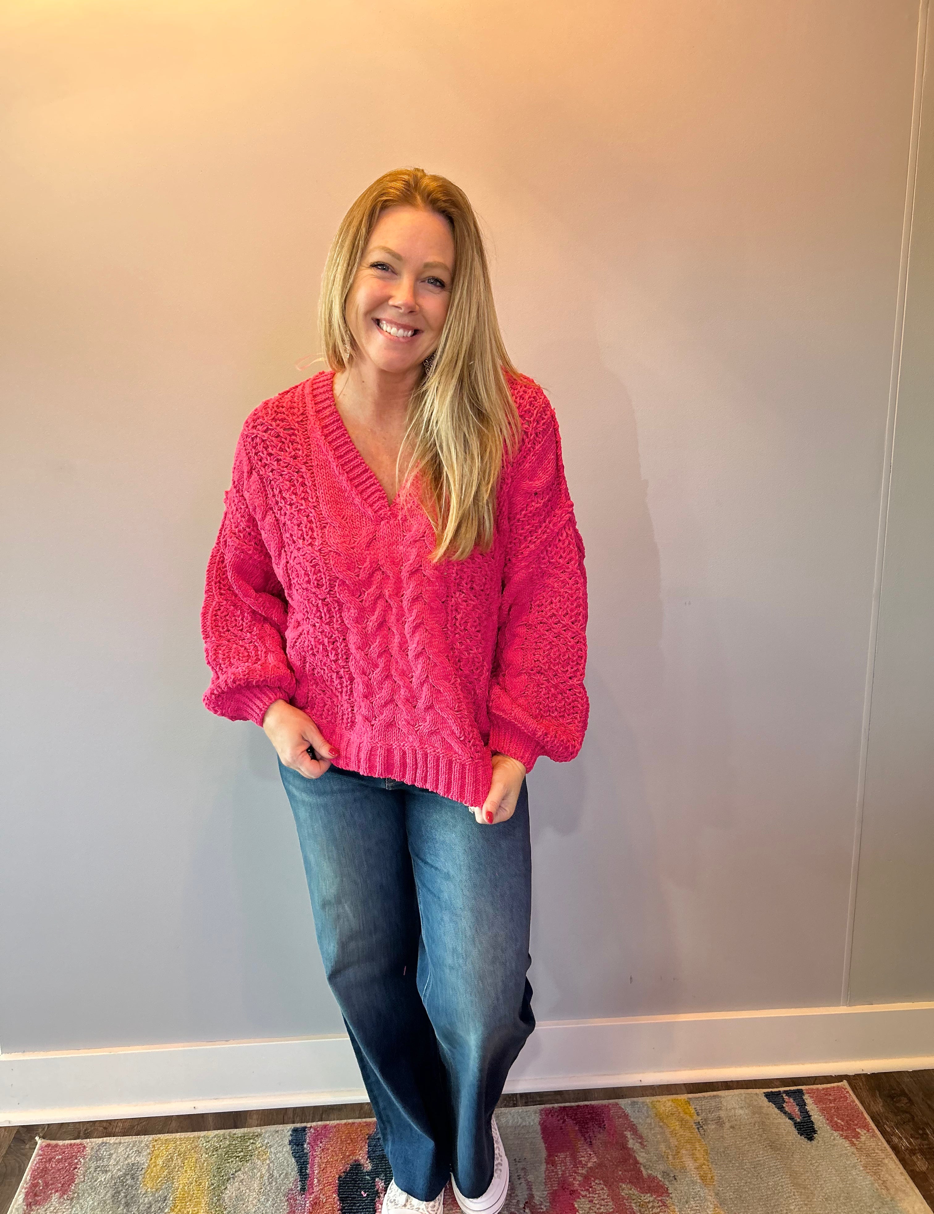 Twisted Chenille Overlay Sweater Top - Shabby 2 Chic Boutiques