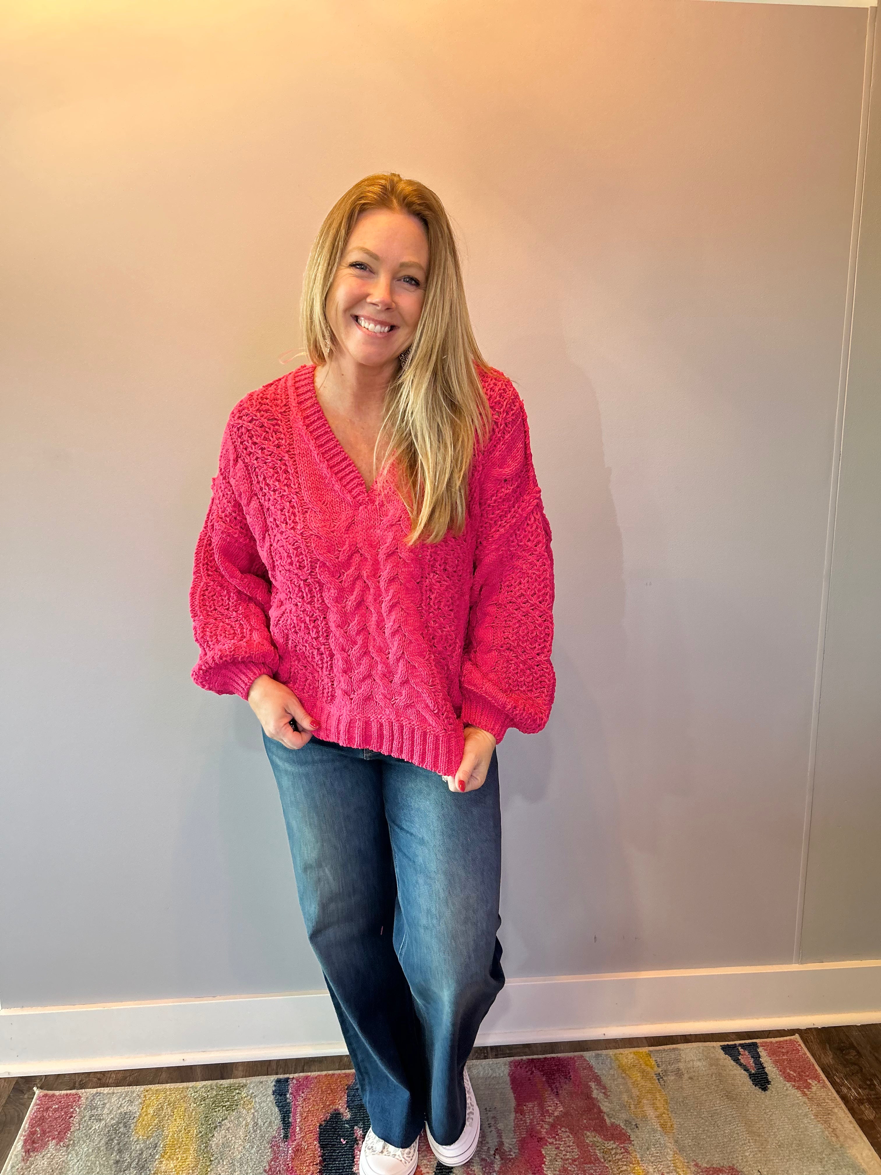 Twisted Chenille Overlay Sweater Top - Shabby 2 Chic Boutiques