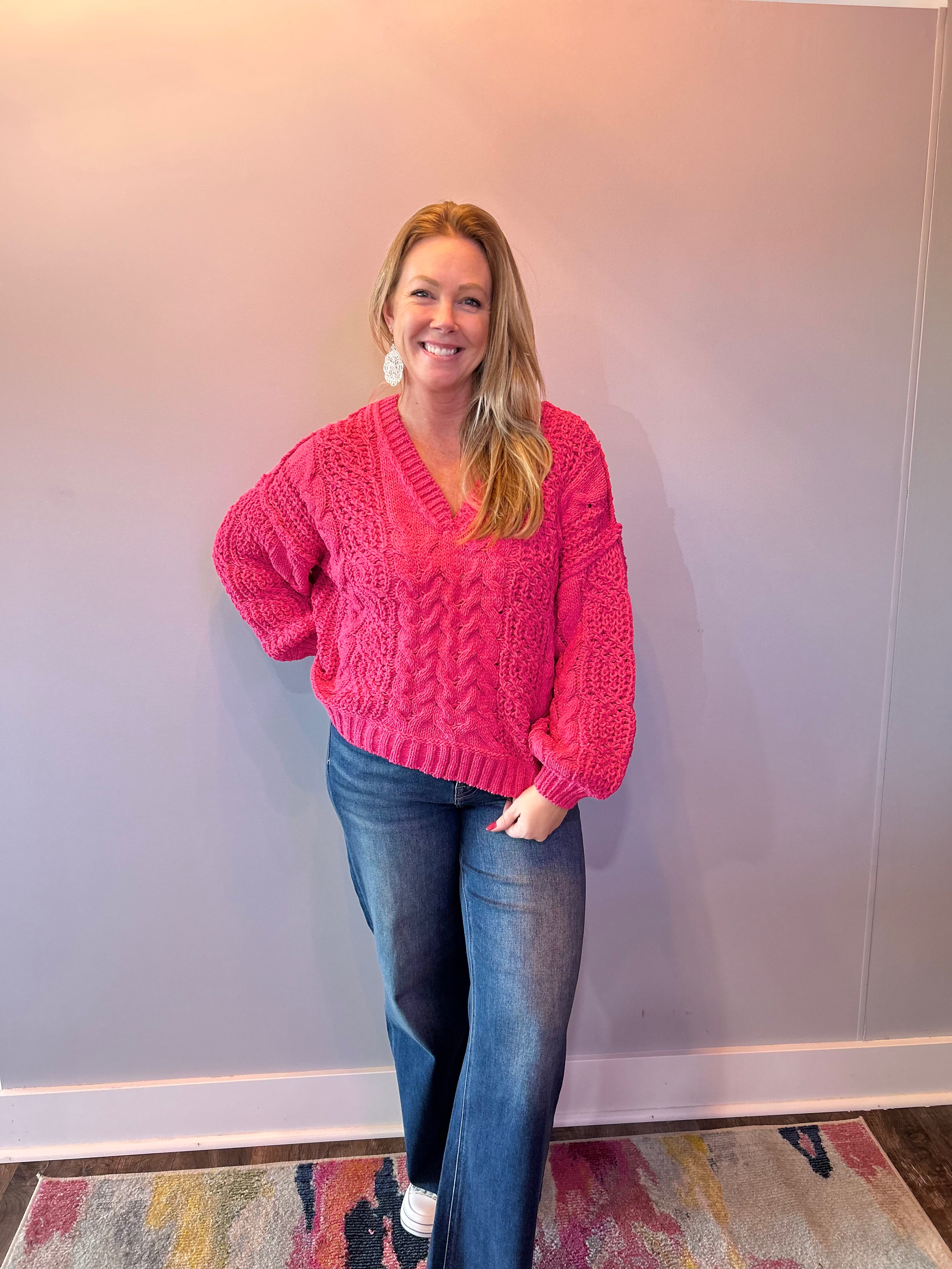 Twisted Chenille Overlay Sweater Top - Shabby 2 Chic Boutiques