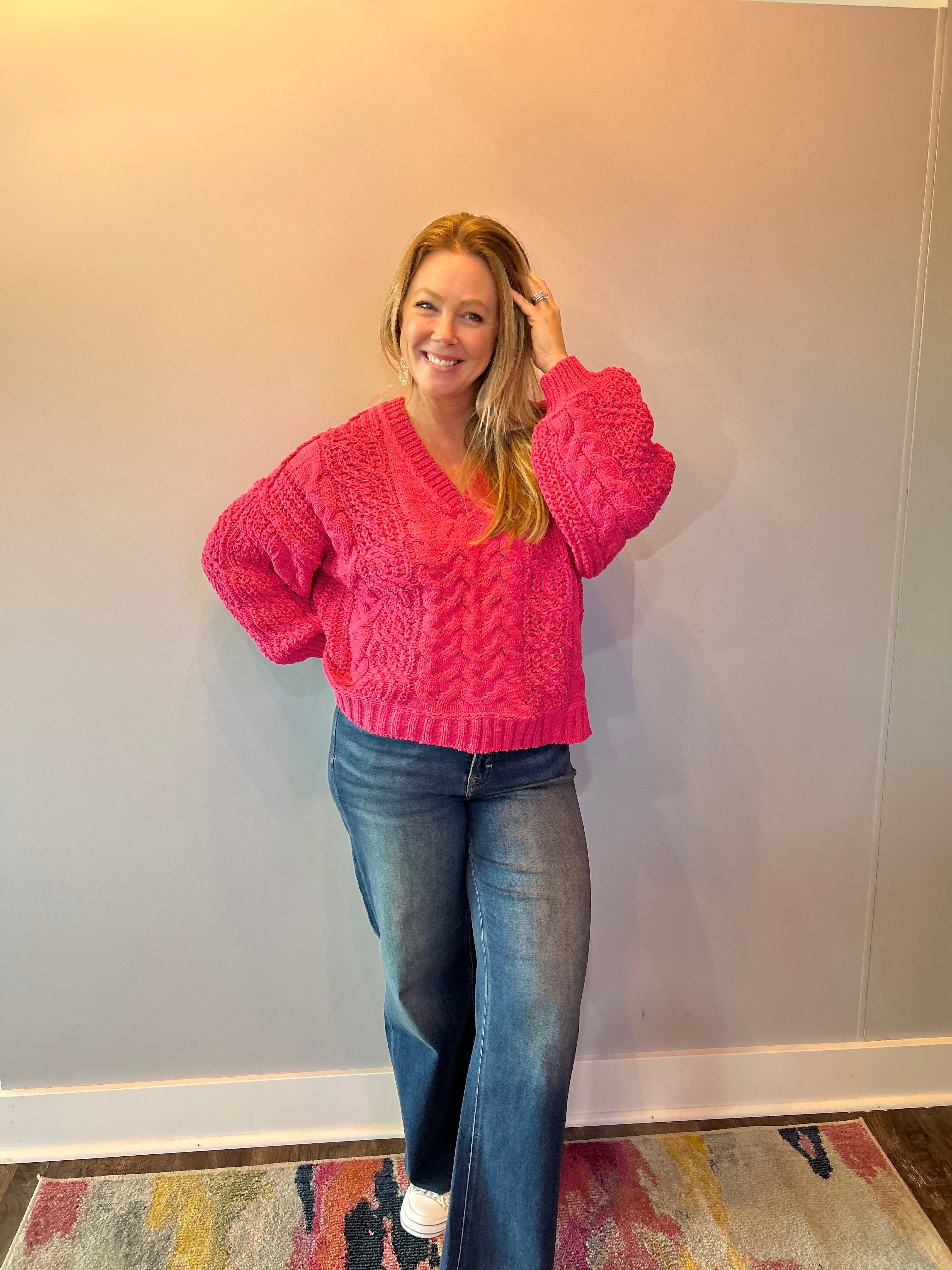 Twisted Chenille Overlay Sweater Top - Shabby 2 Chic Boutiques