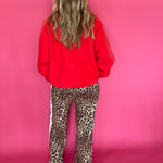 Untamed & Unbothered Animal Print Side-Stripe Straight Leg Pant