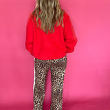 Untamed & Unbothered Animal Print Side-Stripe Straight Leg Pant