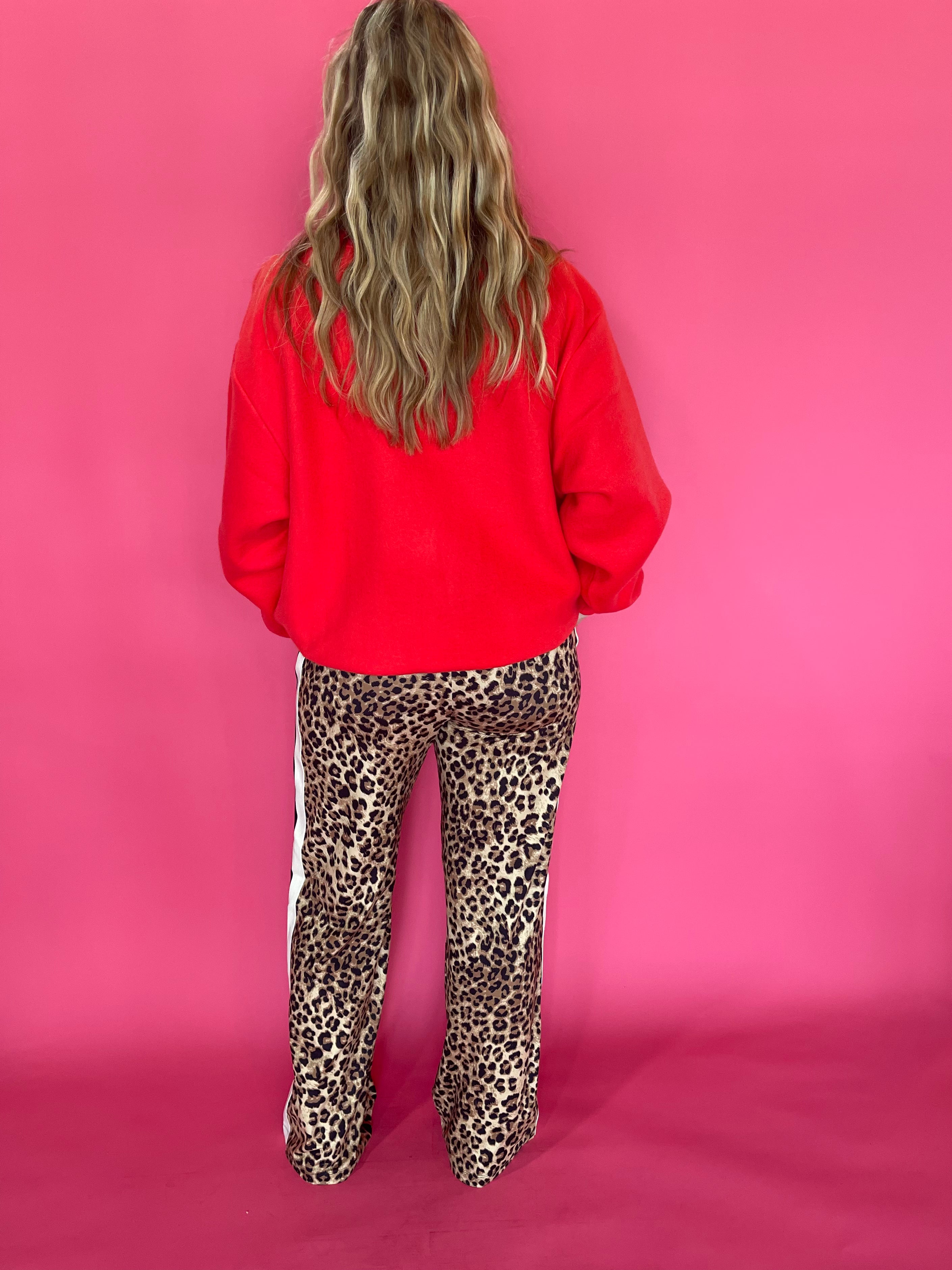 Untamed & Unbothered Animal Print Side-Stripe Straight Leg Pant