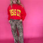 Untamed & Unbothered Animal Print Side-Stripe Straight Leg Pant
