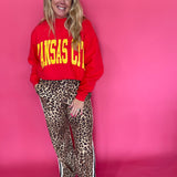 Untamed & Unbothered Animal Print Side-Stripe Straight Leg Pant