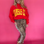 Untamed & Unbothered Animal Print Side-Stripe Straight Leg Pant