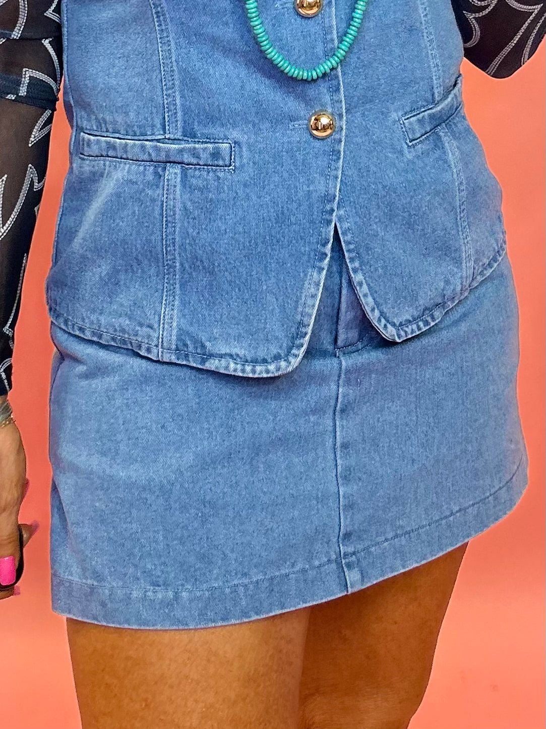 Urban Edge: Denim High-Waisted Skort