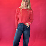 Varsity Charm Striped Sweater Top