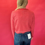 Varsity Charm Striped Sweater Top
