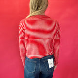 Varsity Charm Striped Sweater Top