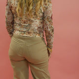 Vegas High Rise Wide Leg Denim in Tan