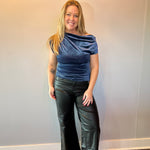 Velvet Nights Asymmetrical Ruched Top