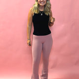 Venice Crossover Waist Yoga Pants in Pink