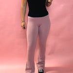 Venice Crossover Waist Yoga Pants in Pink