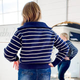 Villa Half Zip Sweater in Navy