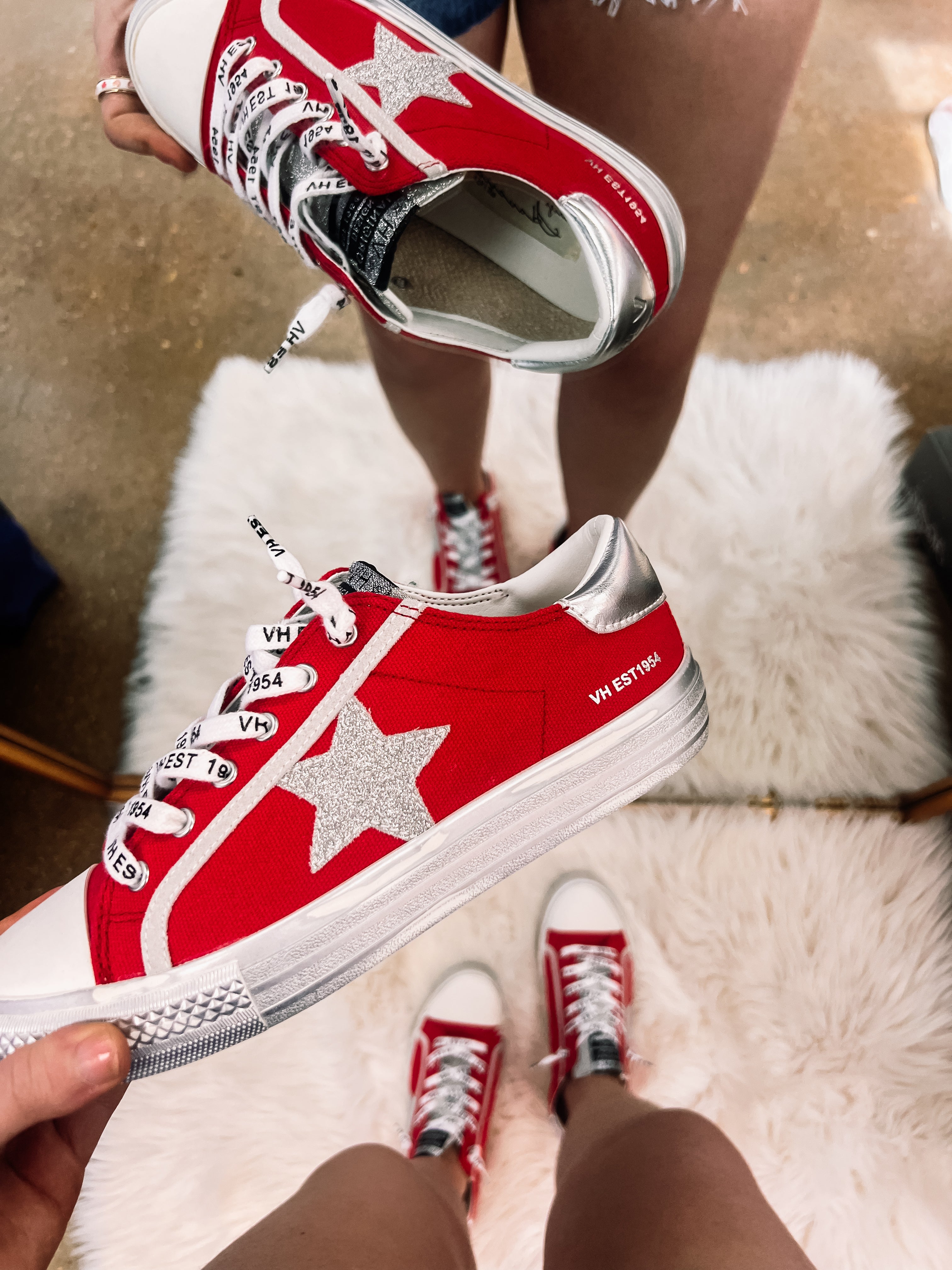 Vintage Havana Alive Red Platform Sneakers