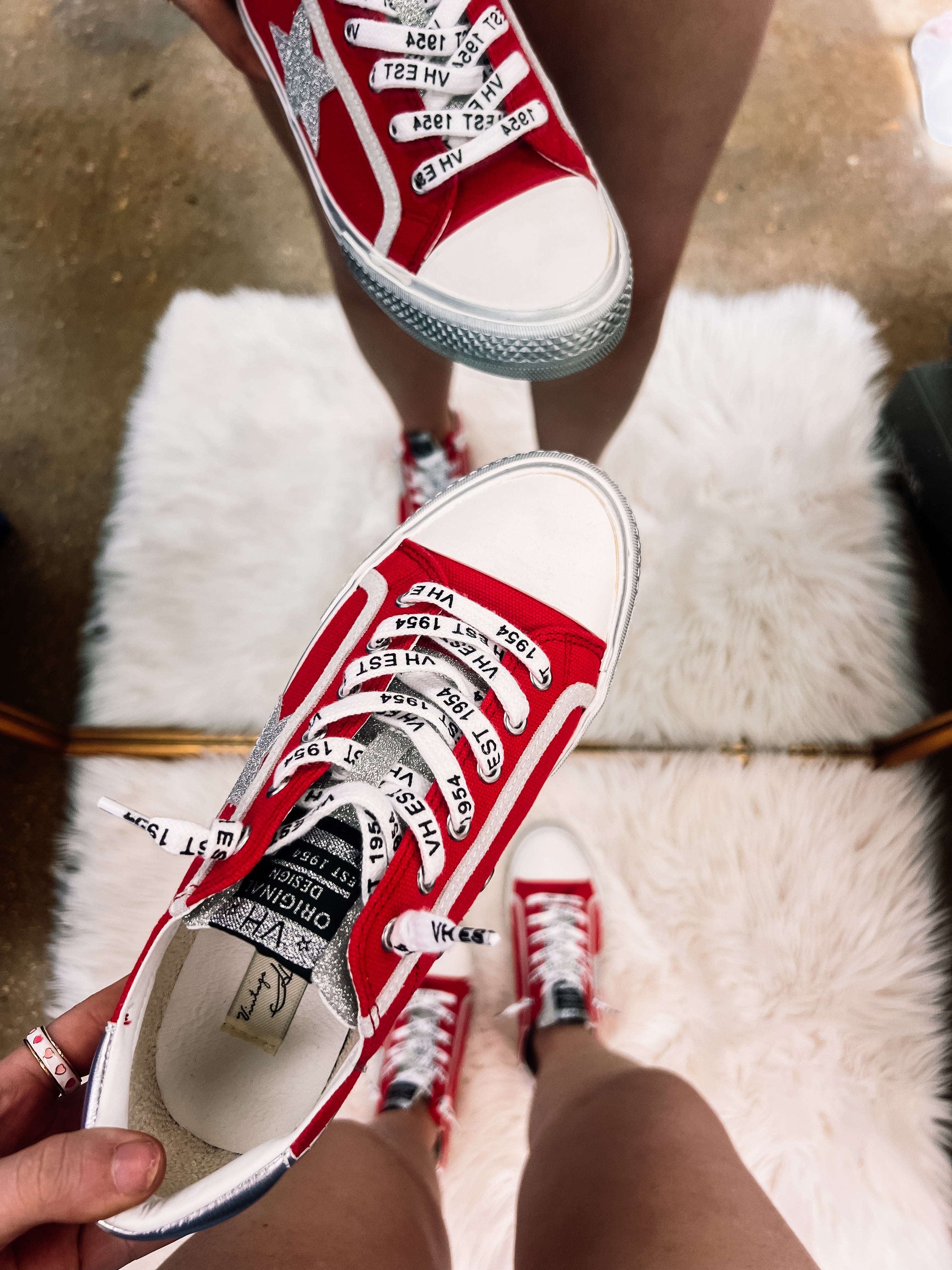 Vintage Havana Alive Red Platform Sneakers