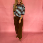 Wardrobe Staple Blue Brown Top