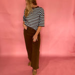 Wardrobe Staple Blue Brown Top