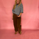 Wardrobe Staple Blue Brown Top