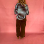 Wardrobe Staple Blue Brown Top