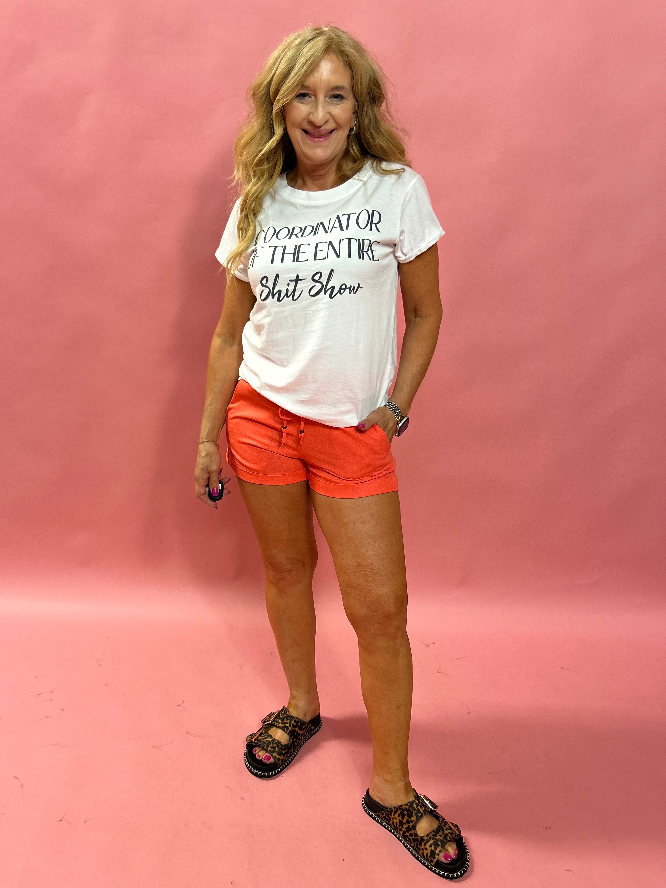 Weekend Escape Relaxed Shorts in Coral