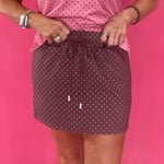 Weekend Ready Drawstring Mini Skirt in Brown