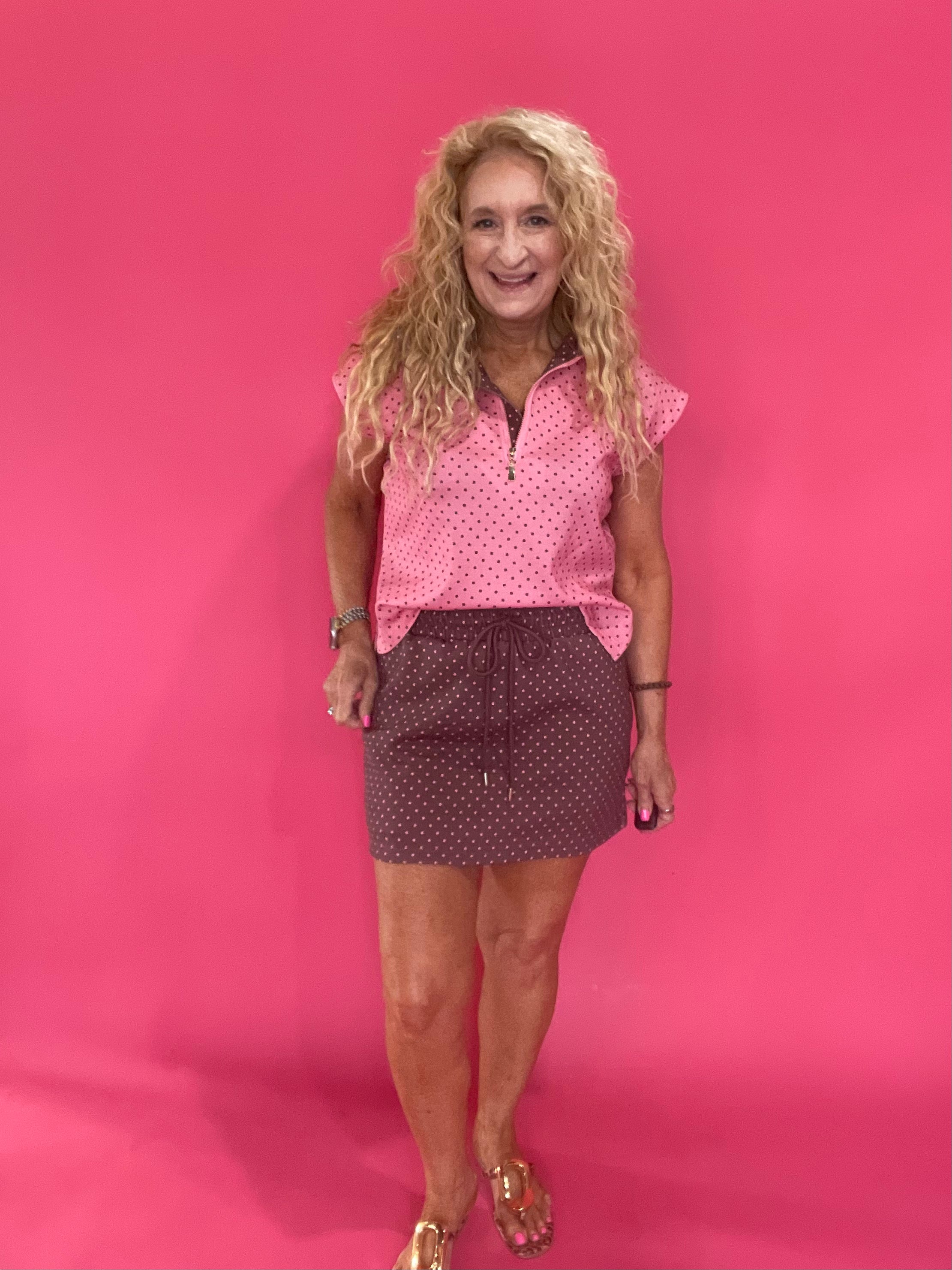 Weekend Ready Drawstring Mini Skirt in Brown