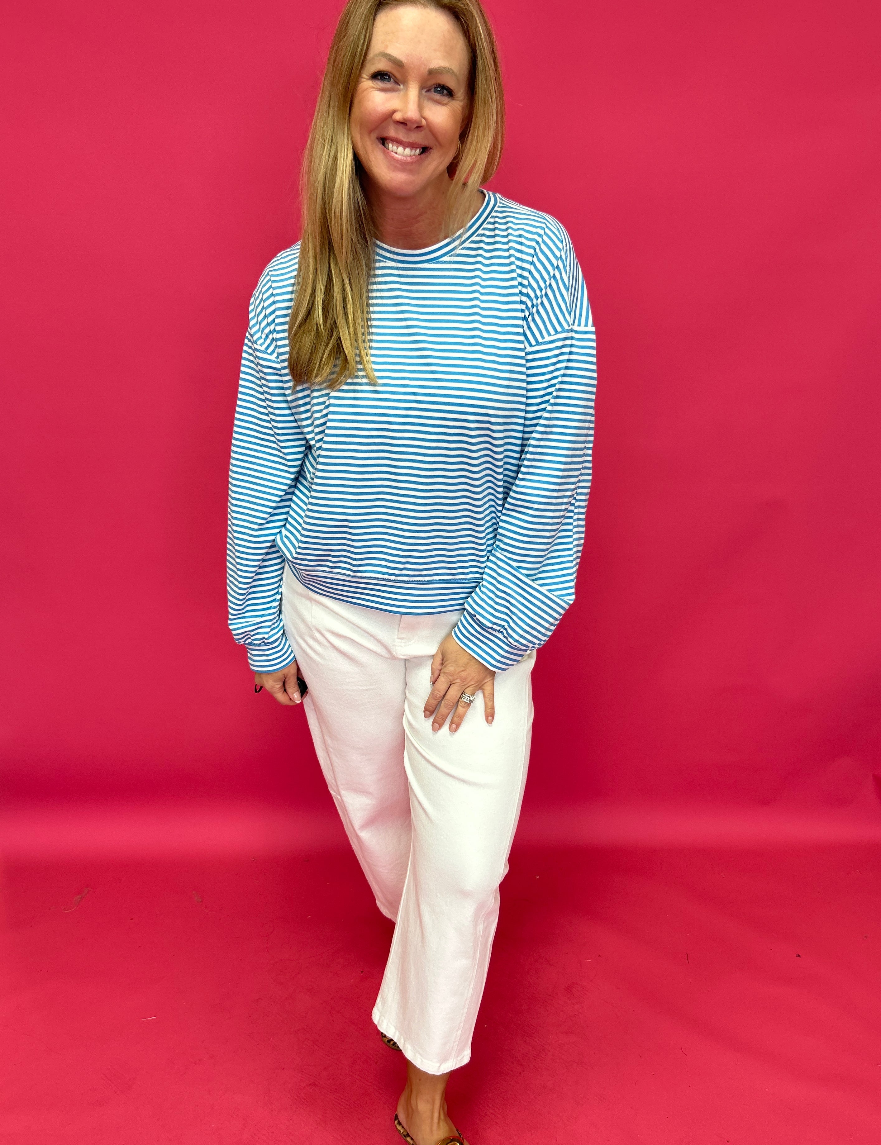 Weekend Waves Scuba Striped Knit Top - Shabby 2 Chic Boutiques