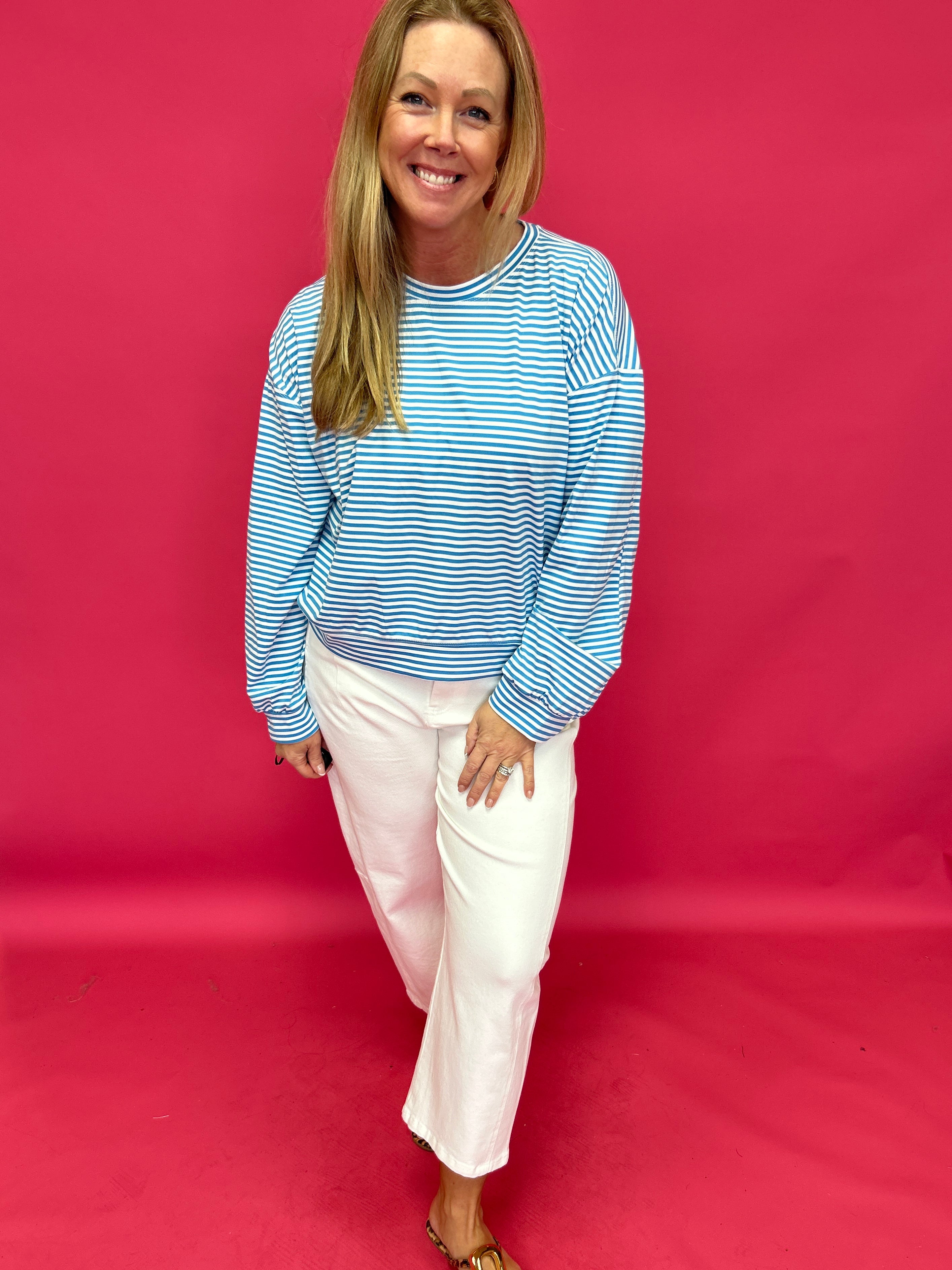 Weekend Waves Scuba Striped Knit Top - Shabby 2 Chic Boutiques