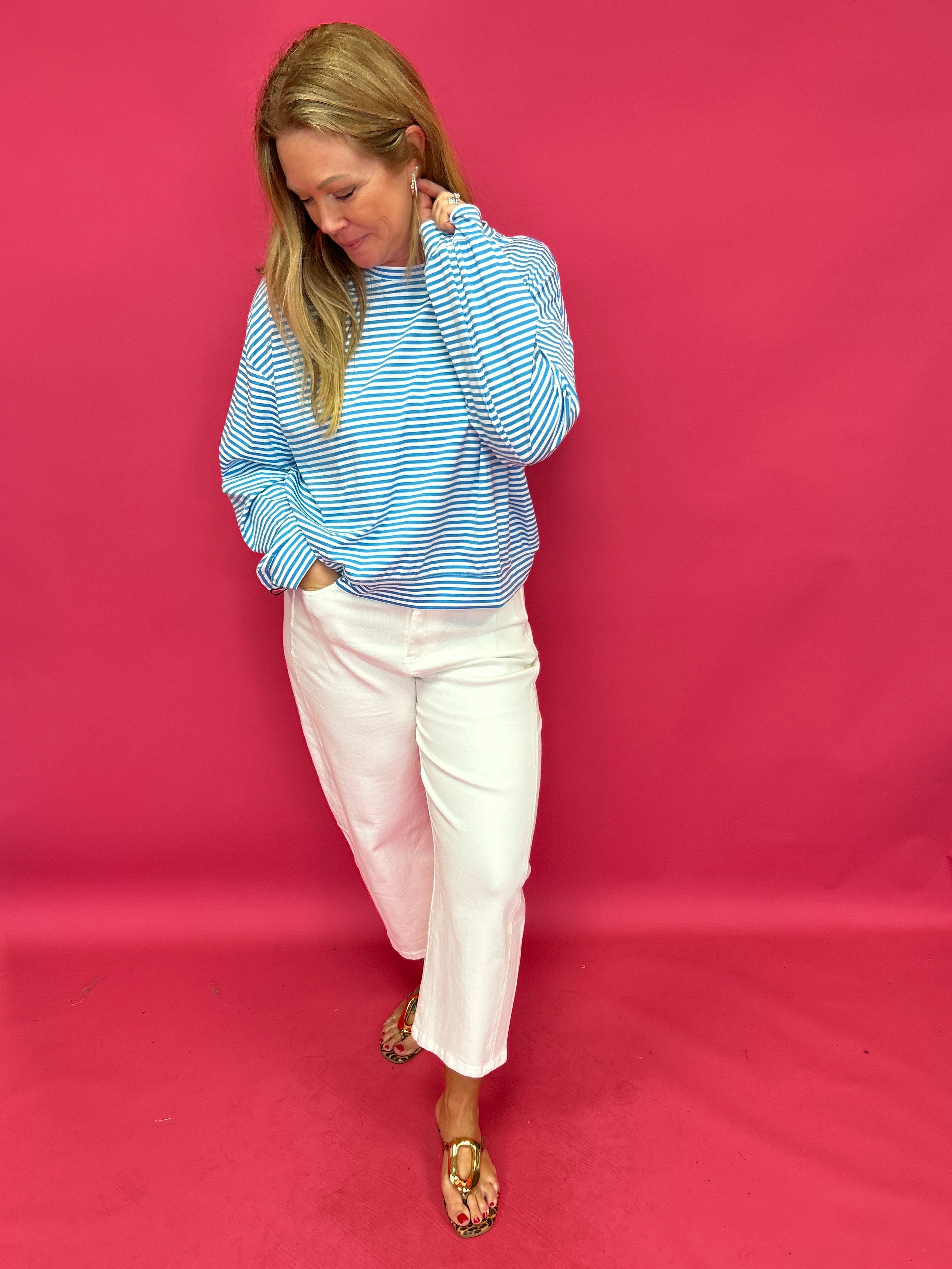 Weekend Waves Scuba Striped Knit Top - Shabby 2 Chic Boutiques