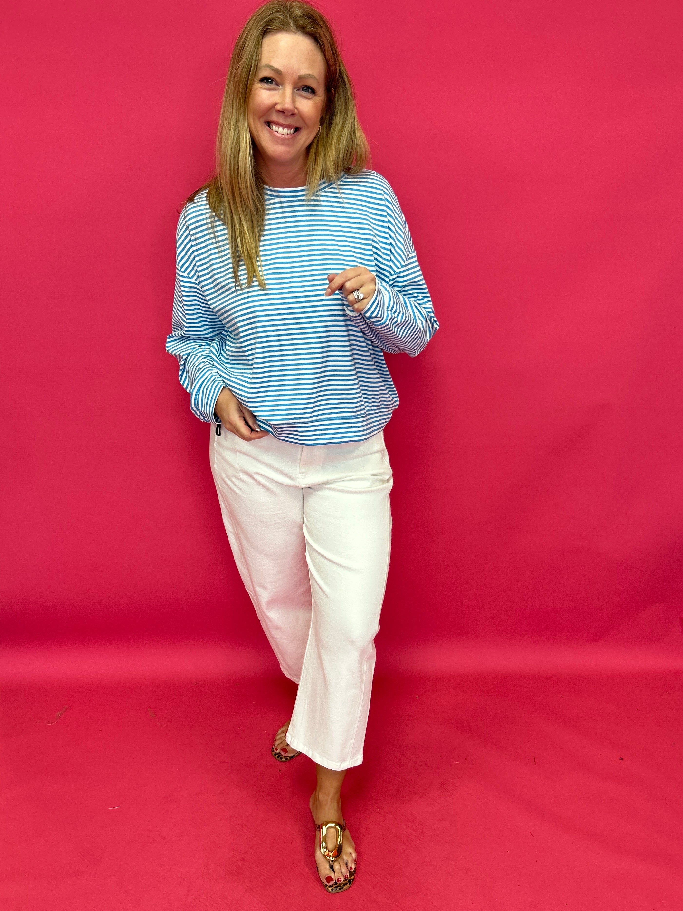 Weekend Waves Scuba Striped Knit Top - Shabby 2 Chic Boutiques