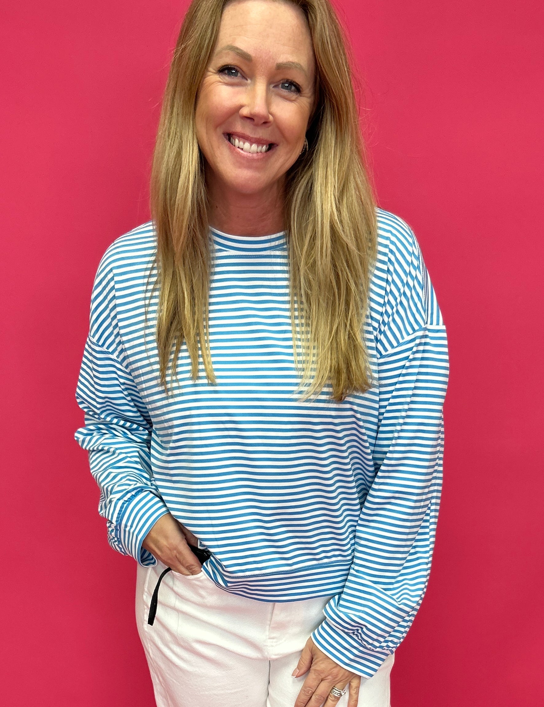 Weekend Waves Scuba Striped Knit Top - Shabby 2 Chic Boutiques