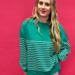 Weekender Stripe Crew Neck in Green (ZSupply) - Shabby 2 Chic Boutiques