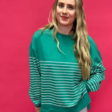 Weekender Stripe Crew Neck in Green (ZSupply) - Shabby 2 Chic Boutiques