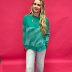 Weekender Stripe Crew Neck in Green (ZSupply) - Shabby 2 Chic Boutiques
