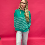 Weekender Stripe Crew Neck in Green (ZSupply) - Shabby 2 Chic Boutiques