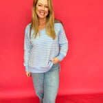 Weekender Stripe V Neck in Blue (ZSupply) - Shabby 2 Chic Boutiques