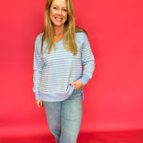 Weekender Stripe V Neck in Blue (ZSupply) - Shabby 2 Chic Boutiques