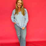 Weekender Stripe V Neck in Blue (ZSupply) - Shabby 2 Chic Boutiques
