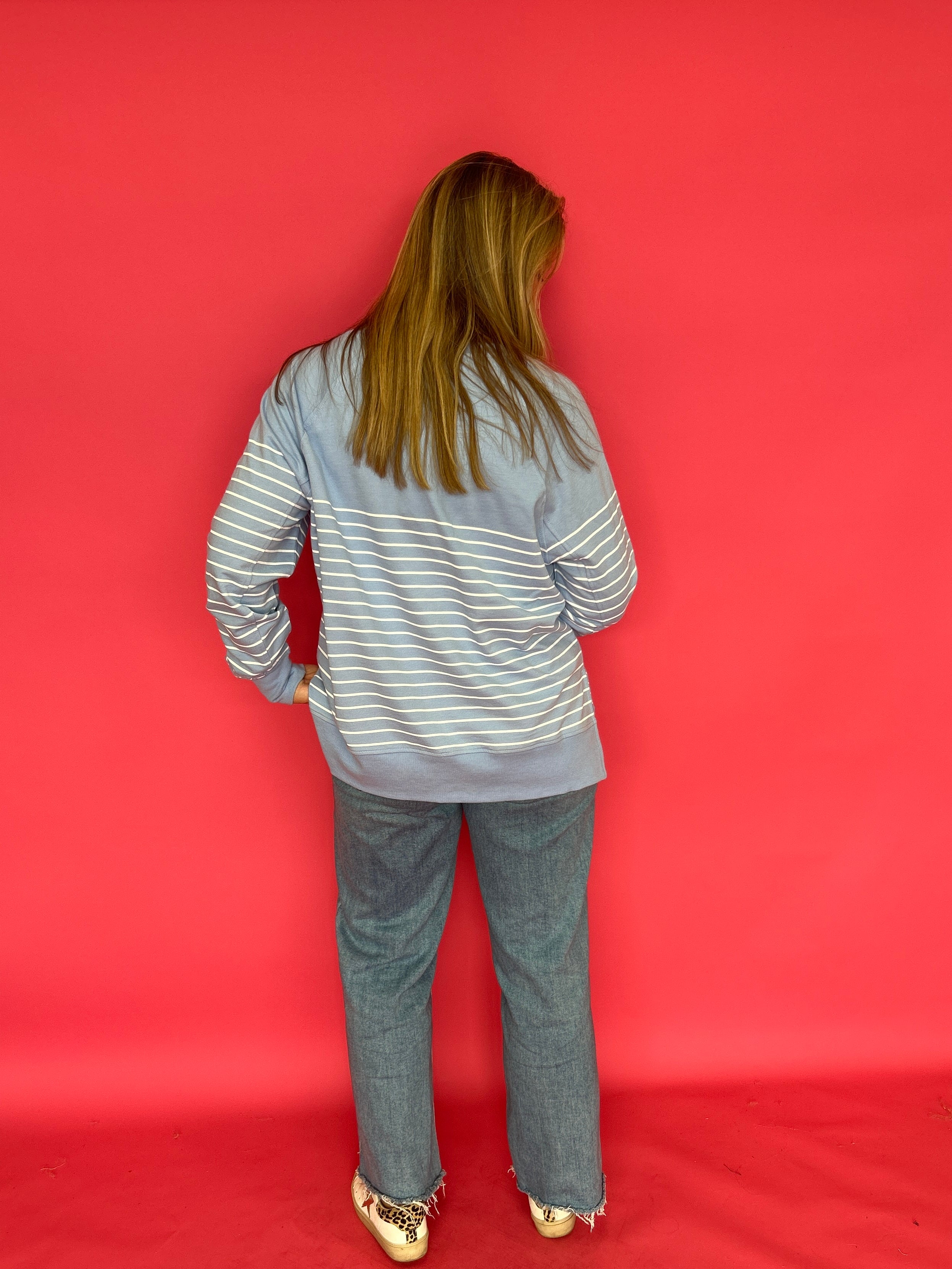 Weekender Stripe V Neck in Blue (ZSupply) - Shabby 2 Chic Boutiques