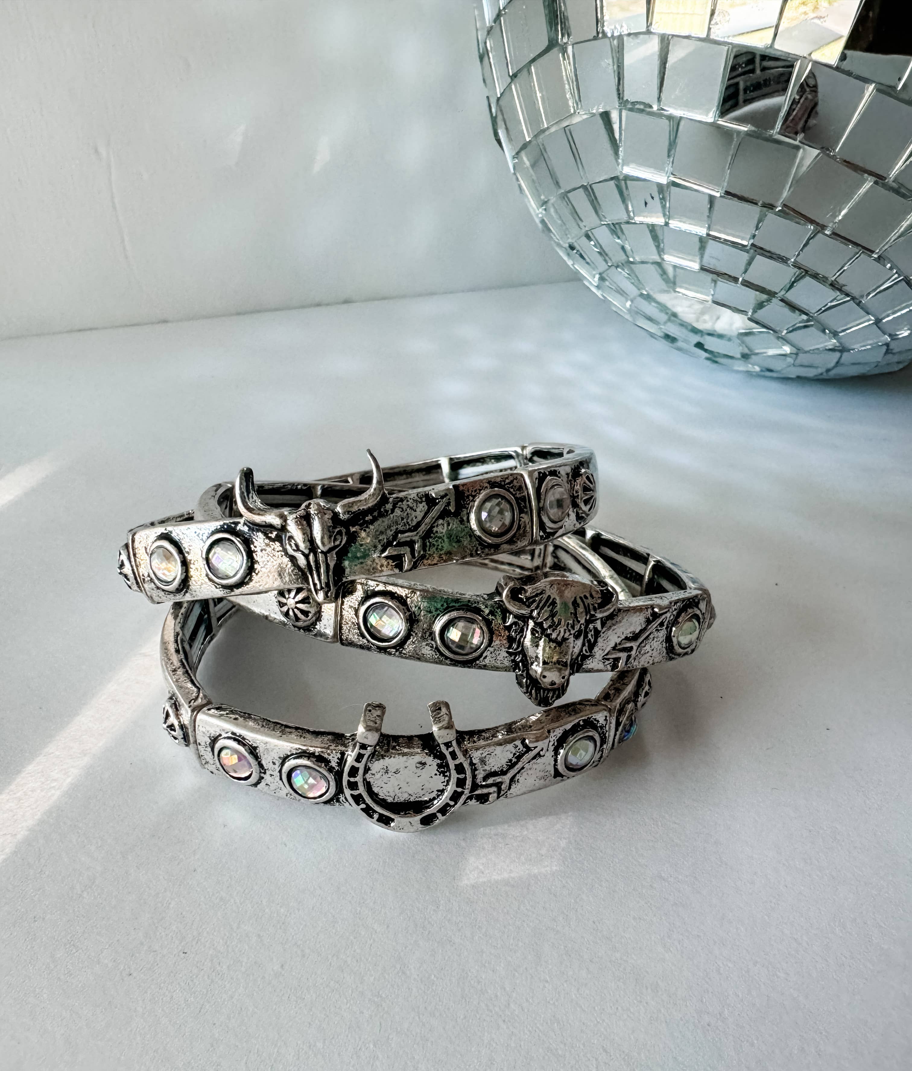 Western Boho Turquoise Stone Stackable Stretch Bracelet