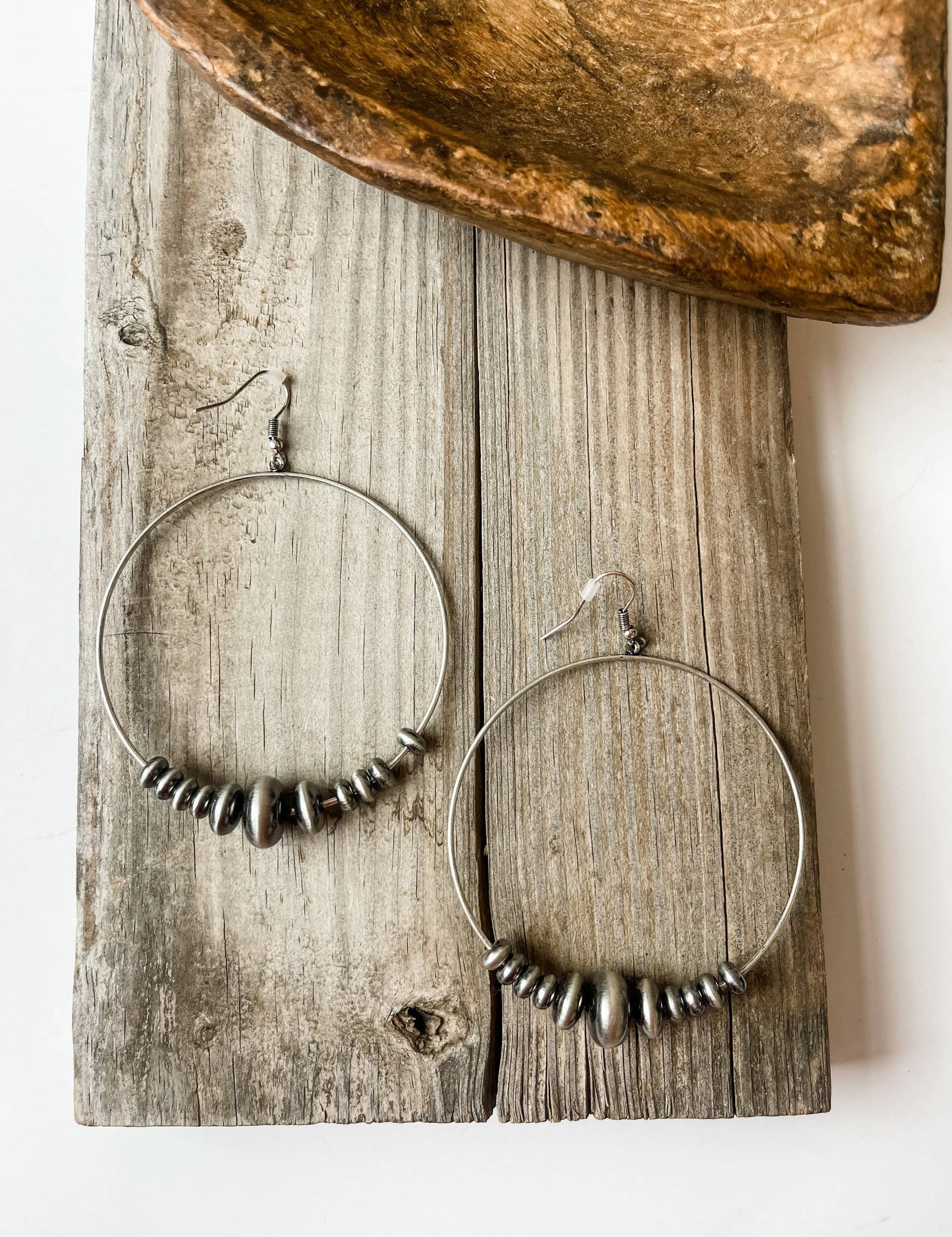 Western Navajo Bead Hoop Earrings