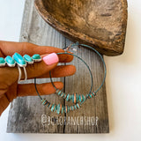 Western Navajo Bead Hoop Earrings