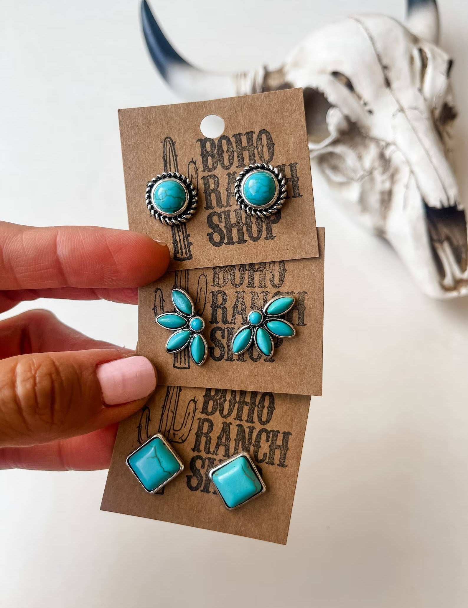 Western Turquoise Stud Earrings